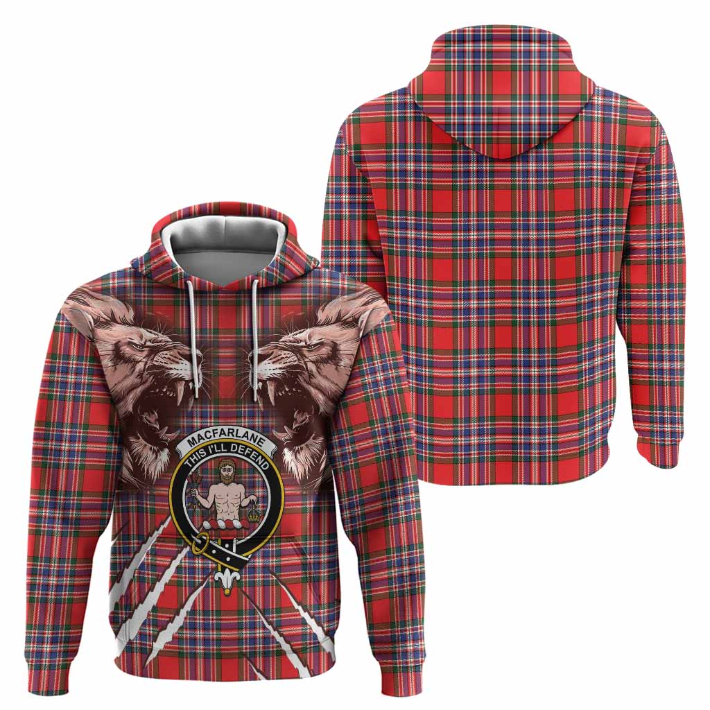 MacFarlane (McFarlane) Tartan Crest Hoodie Ferocious Lion Style
