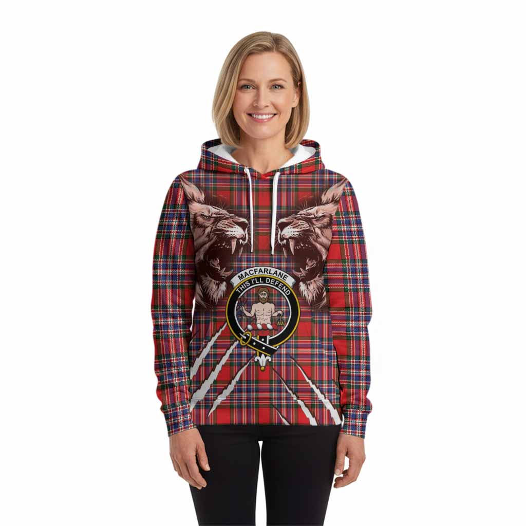 MacFarlane (McFarlane) Tartan Crest Hoodie Ferocious Lion Style