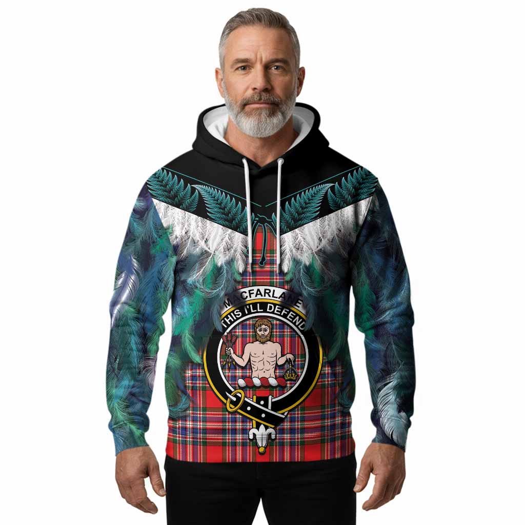 MacFarlane (McFarlane) Tartan Crest Hoodie New Zealand Maori Korowai Cloak