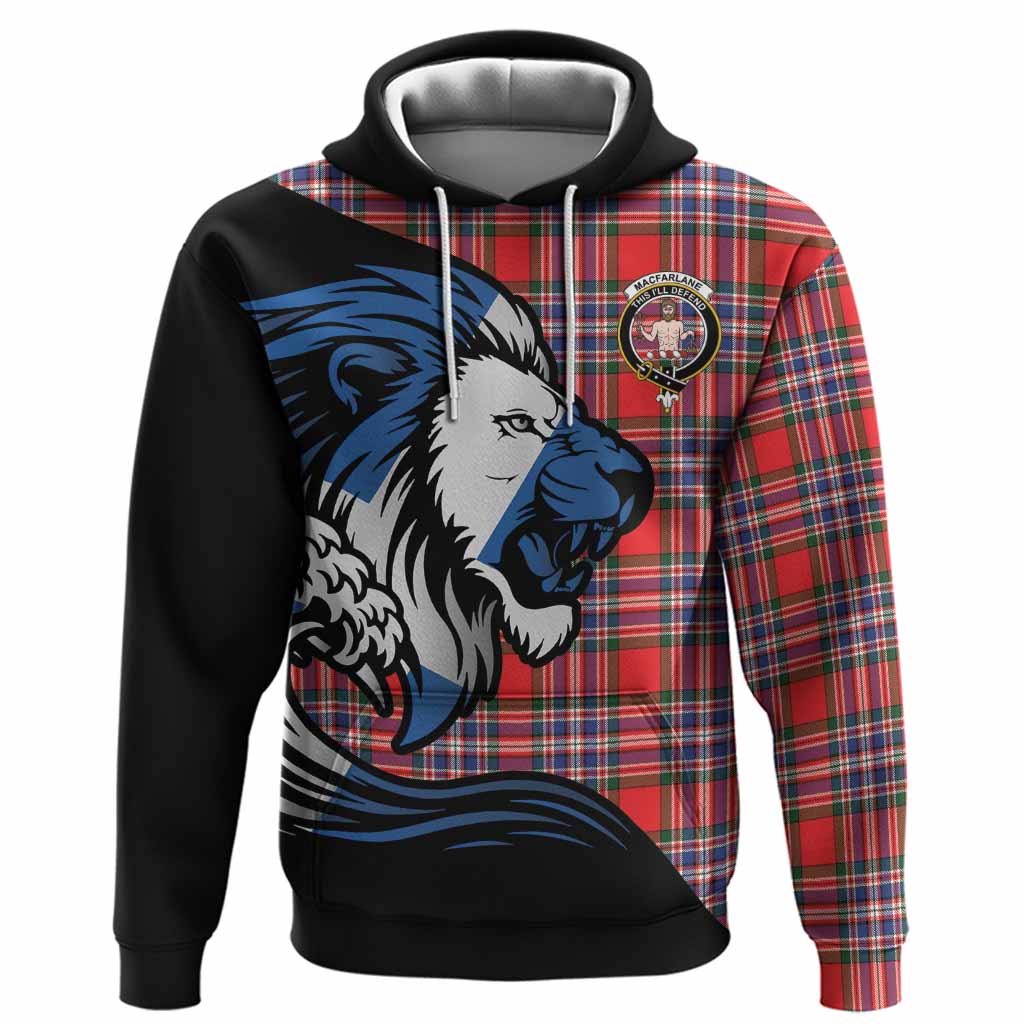 MacFarlane (McFarlane) Tartan Crest Hoodie Scottish Golden Lions Wave Flow