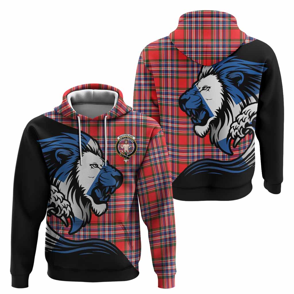 MacFarlane (McFarlane) Tartan Crest Hoodie Scottish Golden Lions Wave Flow