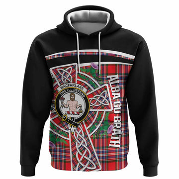 MacFarlane (McFarlane) Tartan Crest Hoodie Scottish Thistle Celtic Cross Alba Gu Brath