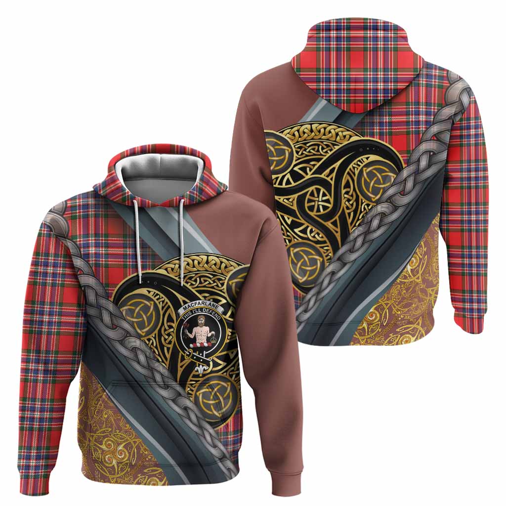 MacFarlane (McFarlane) Tartan Crest Hoodie Scottish Triskele Celtic