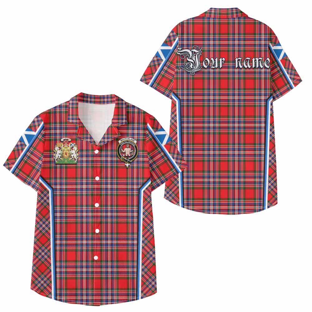 MacFarlane (McFarlane) Tartan Crest Kid Hawaiian Shirt Scotland Coat of Arm Flag Style - Tartan Vibes Clothing