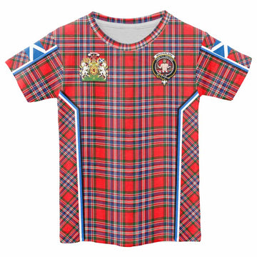 MacFarlane (McFarlane) Tartan Crest Kid T-shirt Scotland Coat of Arm Flag Style - Tartan Vibes Clothing