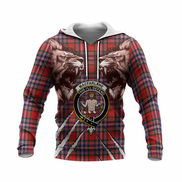 MacFarlane (McFarlane) Tartan Crest Knitted Hoodie Ferocious Lion Style