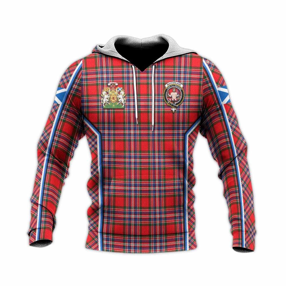 MacFarlane (McFarlane) Tartan Crest Knitted Hoodie Scotland Coat of Arm Flag Style - Tartan Vibes Clothing