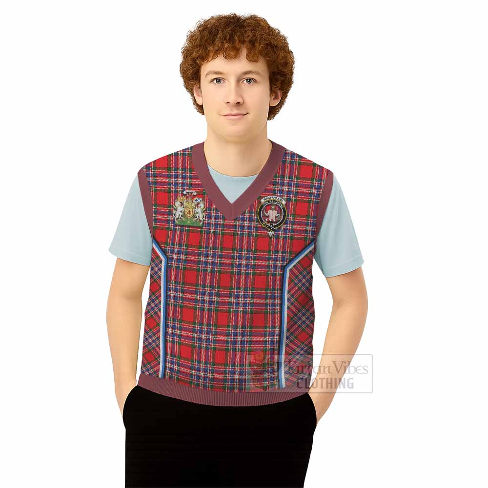 MacFarlane (McFarlane) Tartan Crest Knitted V-Neck Vest Scotland Coat of Arm Flag Style - Tartan Vibes Clothing