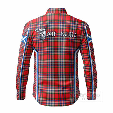 MacFarlane (McFarlane) Tartan Crest Long Sleeve Button Shirts Scotland Coat of Arm Flag Style