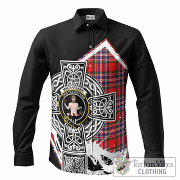 MacFarlane (McFarlane) Tartan Crest Long Sleeve Button Shirts Scottish Celtic Cross Heritage