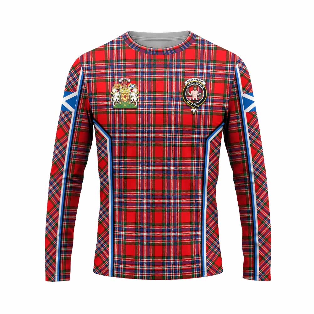 MacFarlane (McFarlane) Tartan Crest Long Sleeve T-Shirt Scotland Coat of Arm Flag Style - Tartan Vibes Clothing