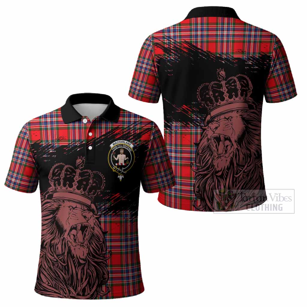 MacFarlane (McFarlane) Tartan Crest Polo Shirt Crowned Lion Heritage Style