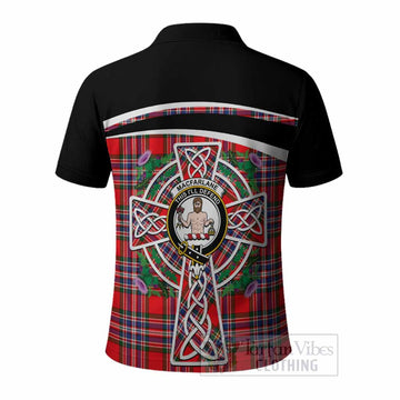 MacFarlane (McFarlane) Tartan Crest Polo Shirt Scottish Thistle Celtic Cross Alba Gu Brath