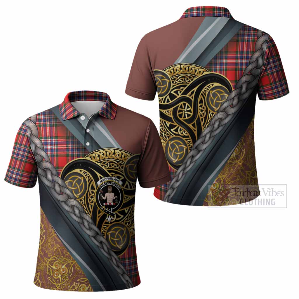 MacFarlane (McFarlane) Tartan Crest Polo Shirt Scottish Triskele Celtic