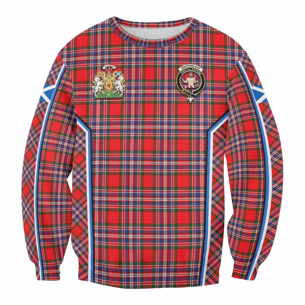 MacFarlane (McFarlane) Tartan Crest Sweatshirt Scotland Coat of Arm Flag Style - Tartan Vibes Clothing