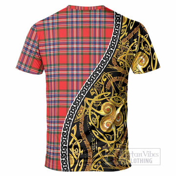 MacFarlane (McFarlane) Tartan Crest T-Shirt Celtic Knot and Triple Trickle Spiral Symbols