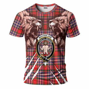 MacFarlane (McFarlane) Tartan Crest T-Shirt Ferocious Lion Style