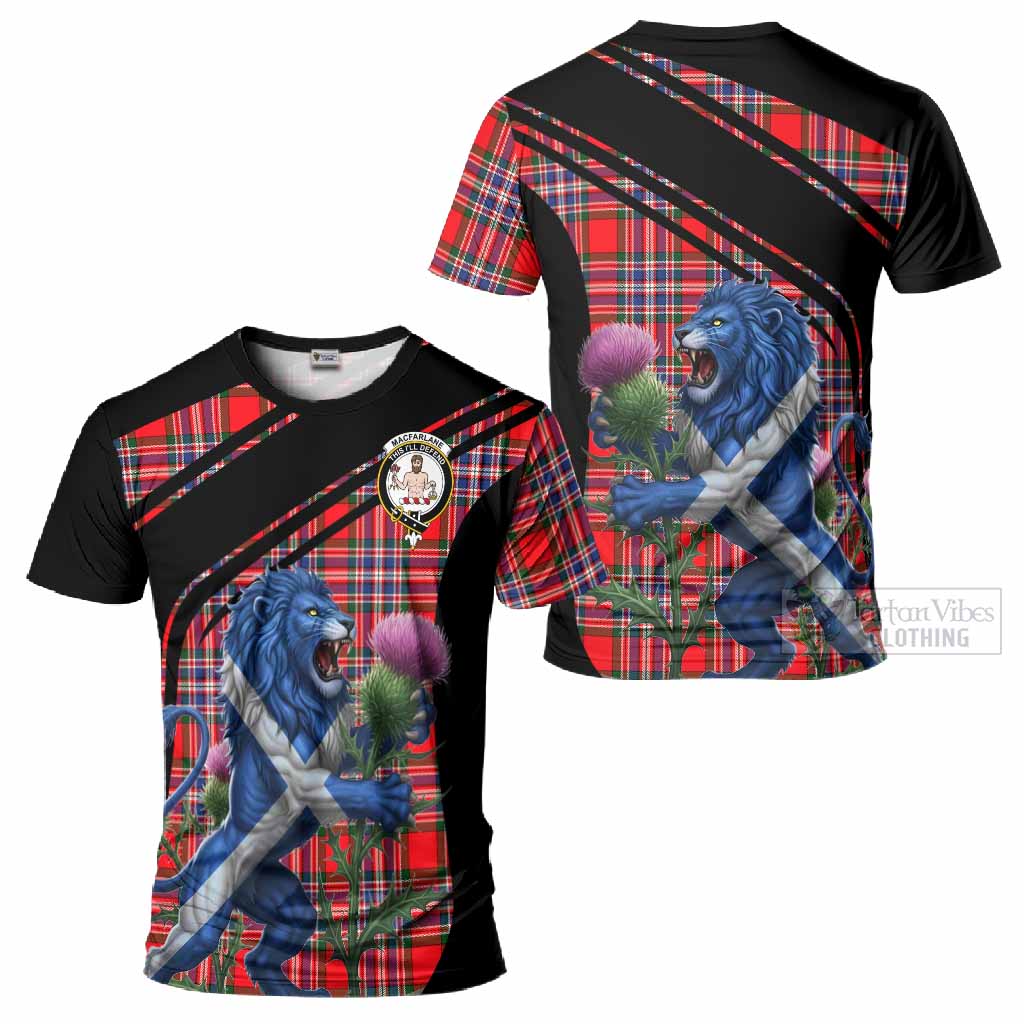 MacFarlane (McFarlane) Tartan Crest T-Shirt Scottish Lion Rampant Thistle