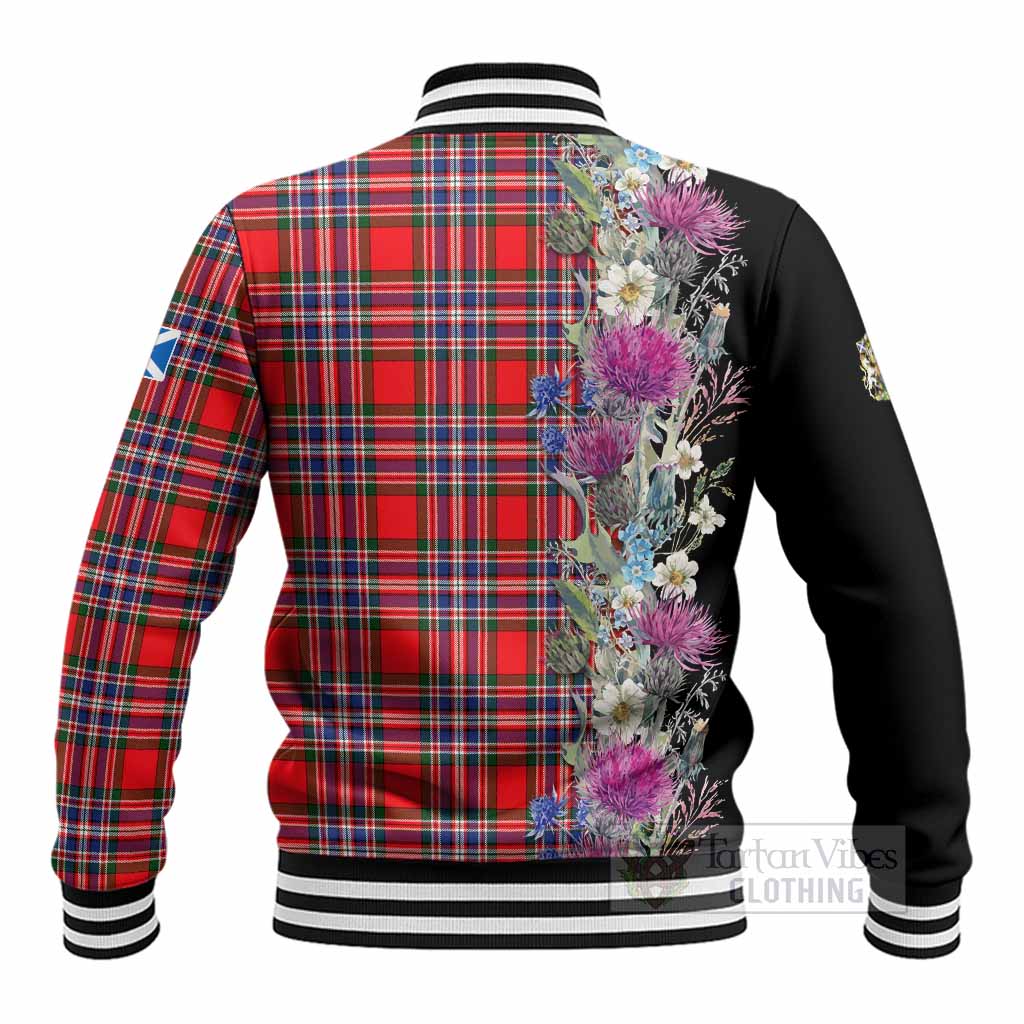 MacFarlane (McFarlane) Tartan Crest Thistle Floral Baseball Jacket - Tartan Vibes Clothing