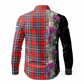 MacFarlane (McFarlane) Tartan Crest Thistle Floral Long Sleeve Button Shirts - Tartan Vibes Clothing