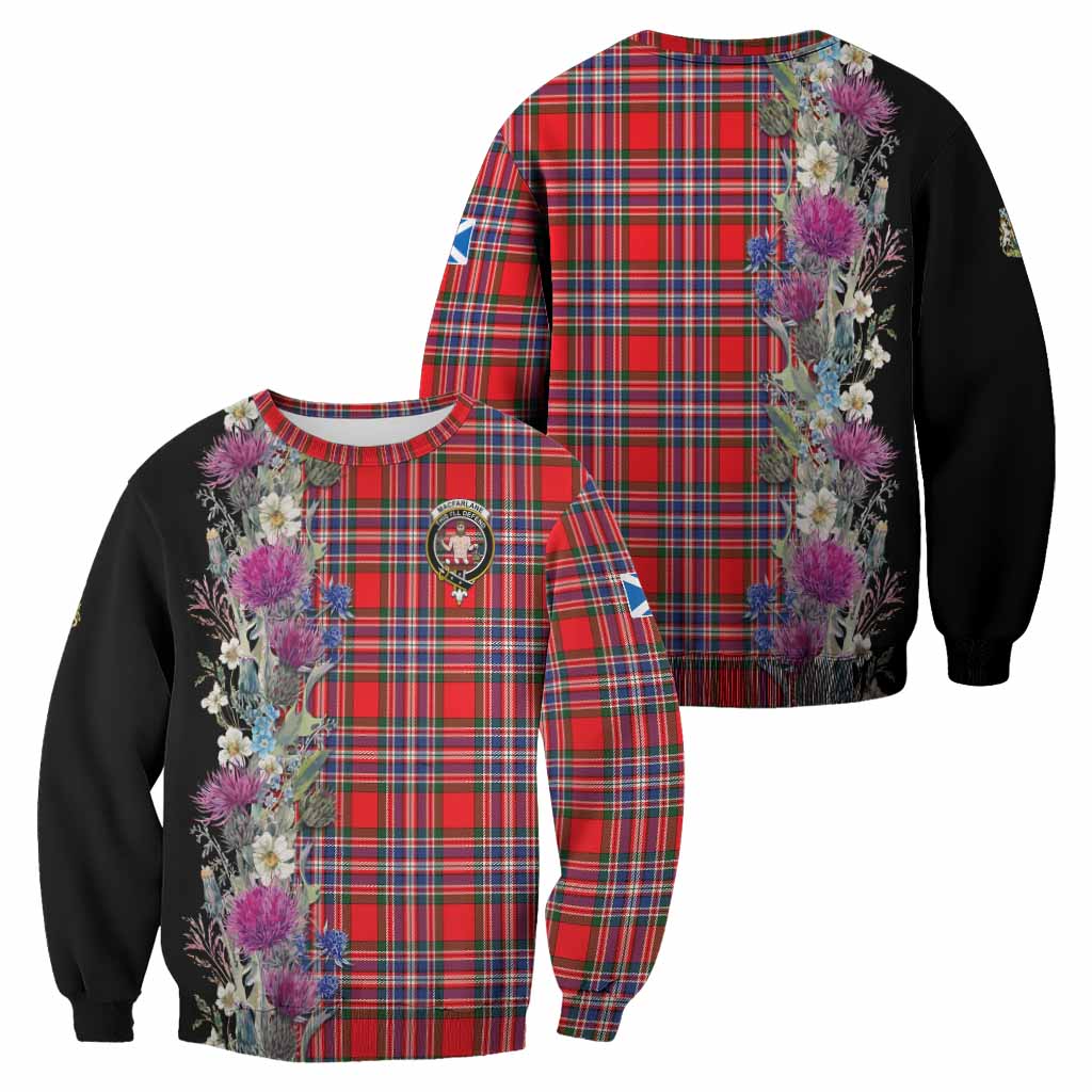 MacFarlane (McFarlane) Tartan Crest Thistle Floral Sweatshirt - Tartan Vibes Clothing