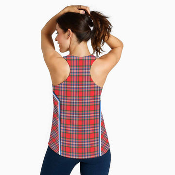 MacFarlane (McFarlane) Tartan Crest Women Racerback Tanks Scotland Coat of Arm Flag Style