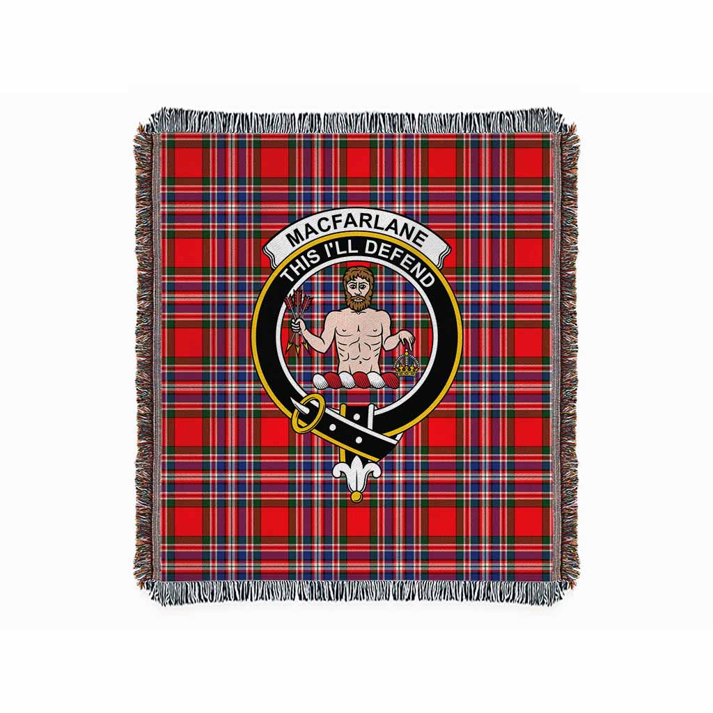 MacFarlane (McFarlane) Tartan Crest Woven Blanket M 51 x 60 inches 130 x 150cm - Tartan Vibes Clothing