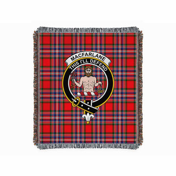 MacFarlane (McFarlane) Tartan Crest Woven Blanket M 51 x 60 inches 130 x 150cm - Tartan Vibes Clothing