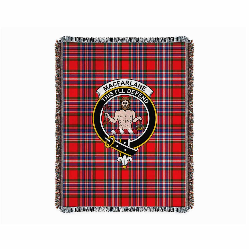 MacFarlane (McFarlane) Tartan Crest Woven Blanket L 59 x 79 inches 150 x 200cm - Tartan Vibes Clothing