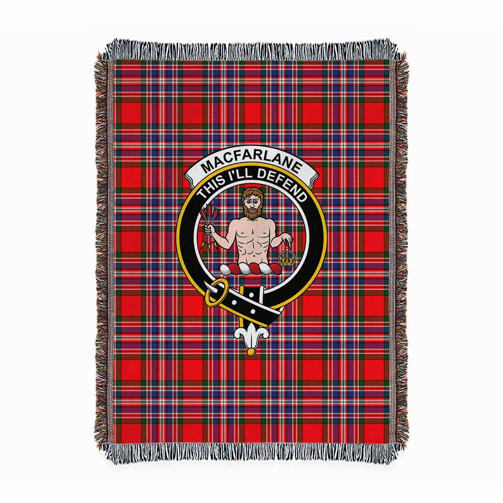 MacFarlane (McFarlane) Tartan Crest Woven Blanket XL 63 x 87 inches 160 x 200cm - Tartan Vibes Clothing