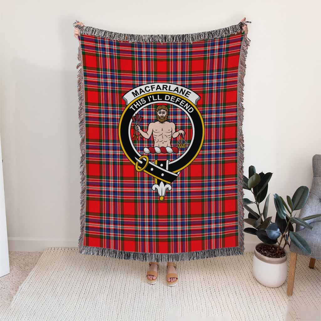 MacFarlane (McFarlane) Tartan Crest Woven Blanket - Tartan Vibes Clothing