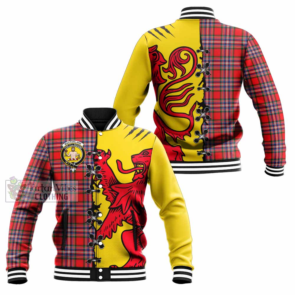 MacFarlane (McFarlane) Tartan Family Crest Baseball Jacket Lion Rampant Honor - Tartan Vibes Clothing