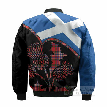 MacFarlane (McFarlane) Tartan Family Crest Bomber Jacket Scotland Thistle Floral Flag Style