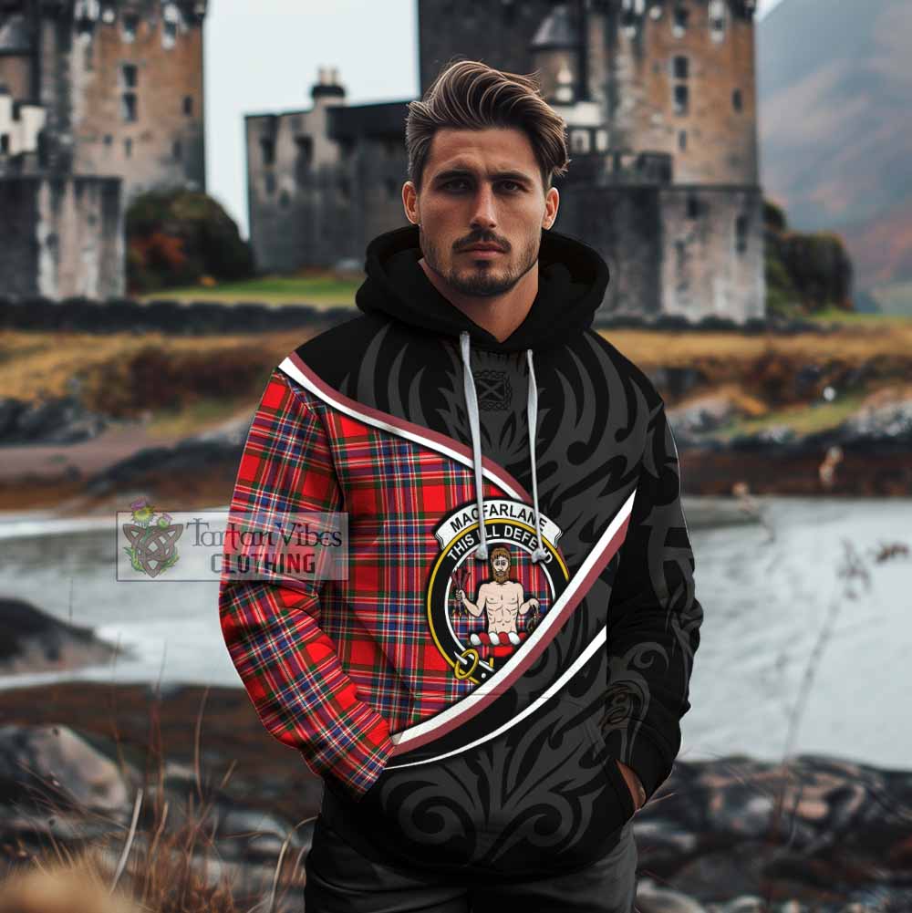 MacFarlane (McFarlane) Tartan Family Crest Cotton Hoodie Celtic Scottish Thistle Floral - Tartan Vibes Clothing