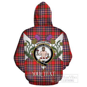 MacFarlane (McFarlane) Tartan Family Crest Cotton Hoodie Scottish Burns Night Thistle Floral