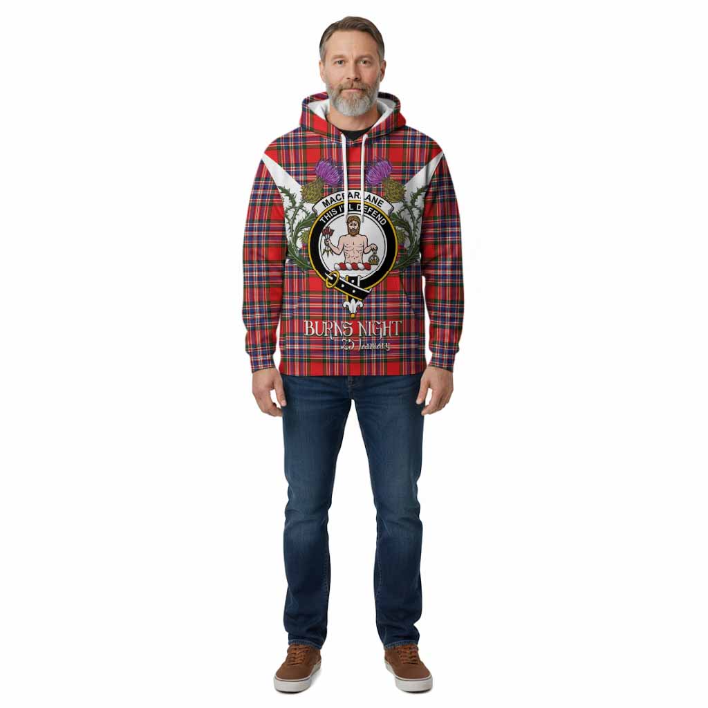 MacFarlane (McFarlane) Tartan Family Crest Cotton Hoodie Scottish Burns Night Thistle Floral