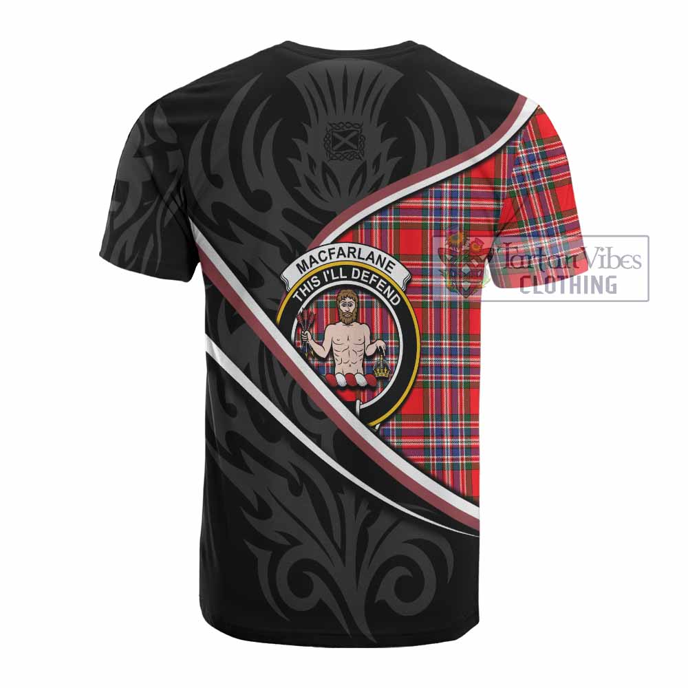 MacFarlane (McFarlane) Tartan Family Crest Cotton T-shirt Celtic Scottish Thistle Floral - Tartan Vibes Clothing