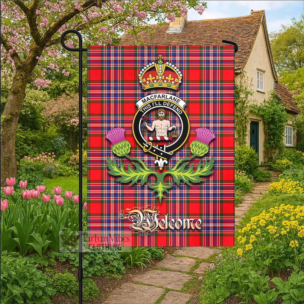 MacFarlane (McFarlane) Tartan Family Crest Garden Flag Royal Thistle Welcome Style - Tartan Vibes Clothing
