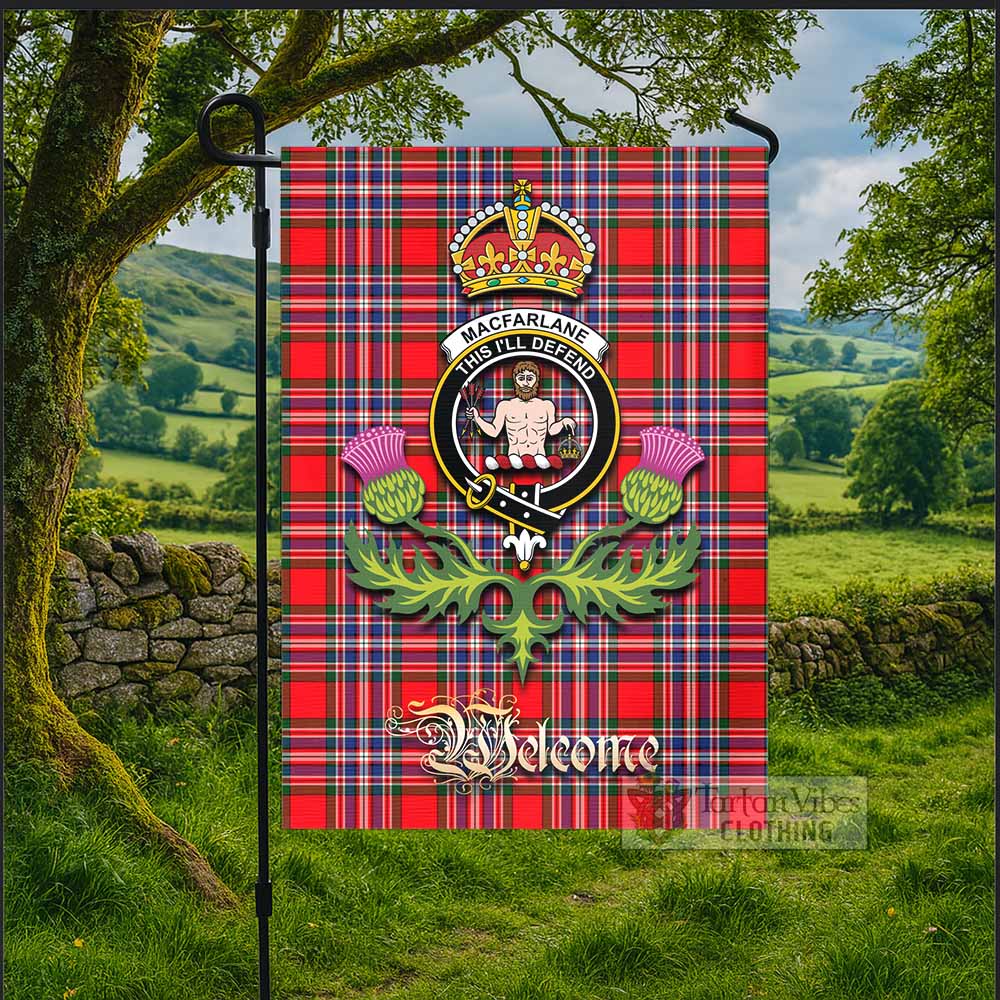 MacFarlane (McFarlane) Tartan Family Crest Garden Flag Royal Thistle Welcome Style - Tartan Vibes Clothing