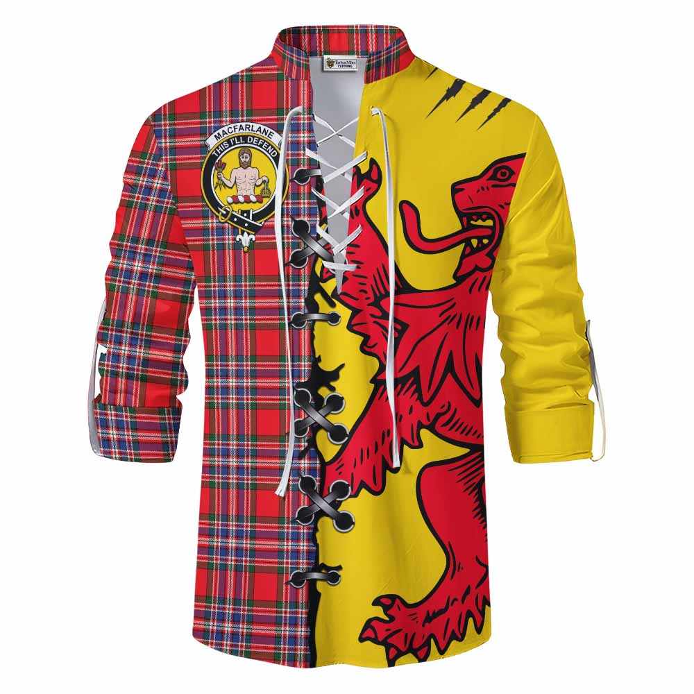 MacFarlane (McFarlane) Tartan Family Crest Ghillie Kilt Shirt Lion Rampant Honor - Tartan Vibes Clothing
