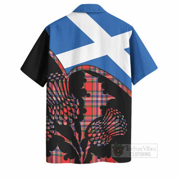 MacFarlane (McFarlane) Tartan Family Crest Hawaiian Shirt Scotland Thistle Floral Flag Style
