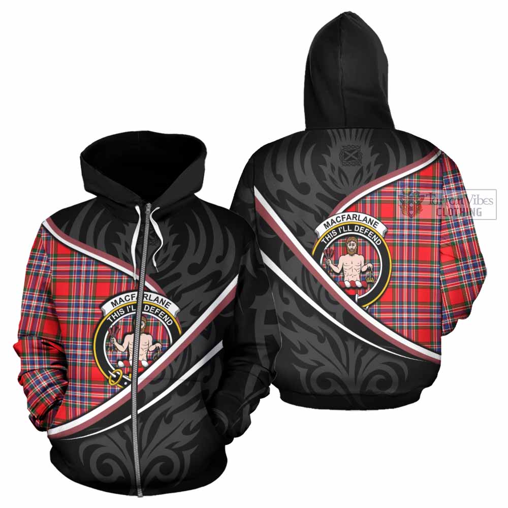 MacFarlane (McFarlane) Tartan Family Crest Hoodie Celtic Scottish Thistle Floral - Tartan Vibes Clothing