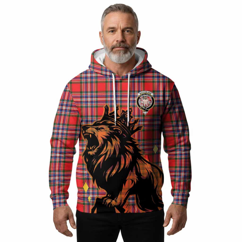 MacFarlane (McFarlane) Tartan Family Crest Hoodie Crowned Lion Roaring