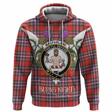 MacFarlane (McFarlane) Tartan Family Crest Hoodie Scottish Burns Night Thistle Floral