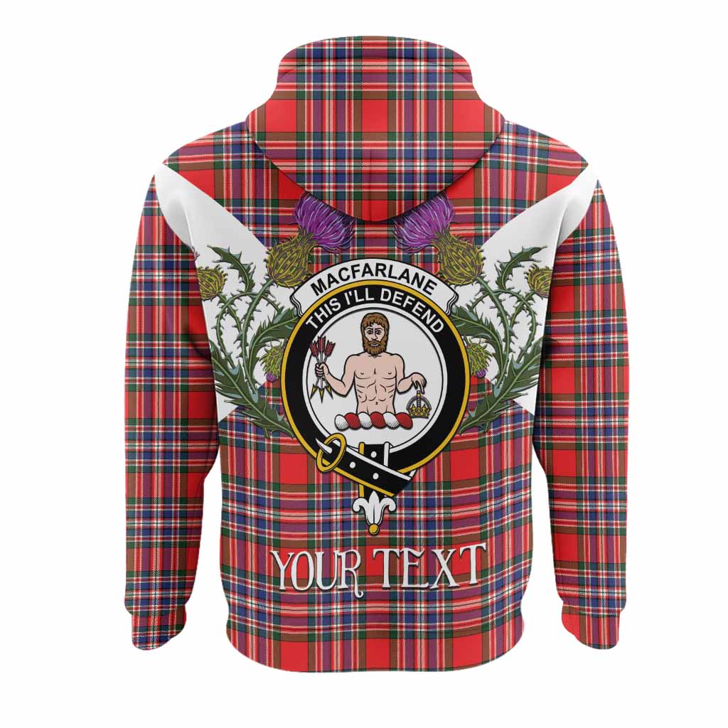 MacFarlane (McFarlane) Tartan Family Crest Hoodie Scottish Burns Night Thistle Floral