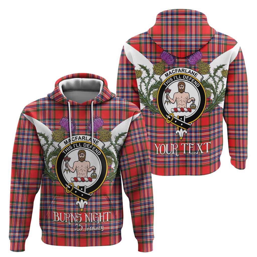 MacFarlane (McFarlane) Tartan Family Crest Hoodie Scottish Burns Night Thistle Floral
