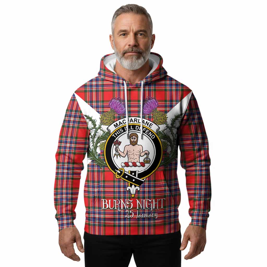 MacFarlane (McFarlane) Tartan Family Crest Hoodie Scottish Burns Night Thistle Floral