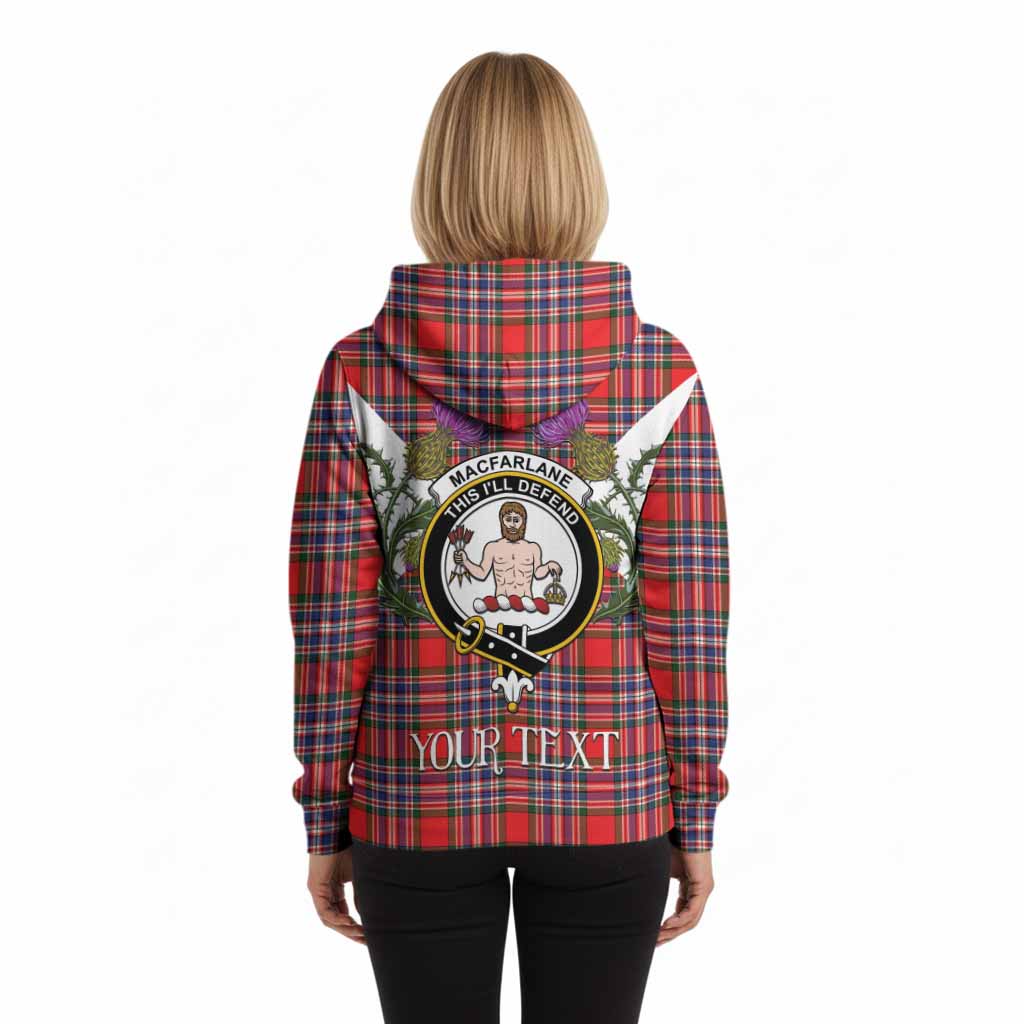 MacFarlane (McFarlane) Tartan Family Crest Hoodie Scottish Burns Night Thistle Floral