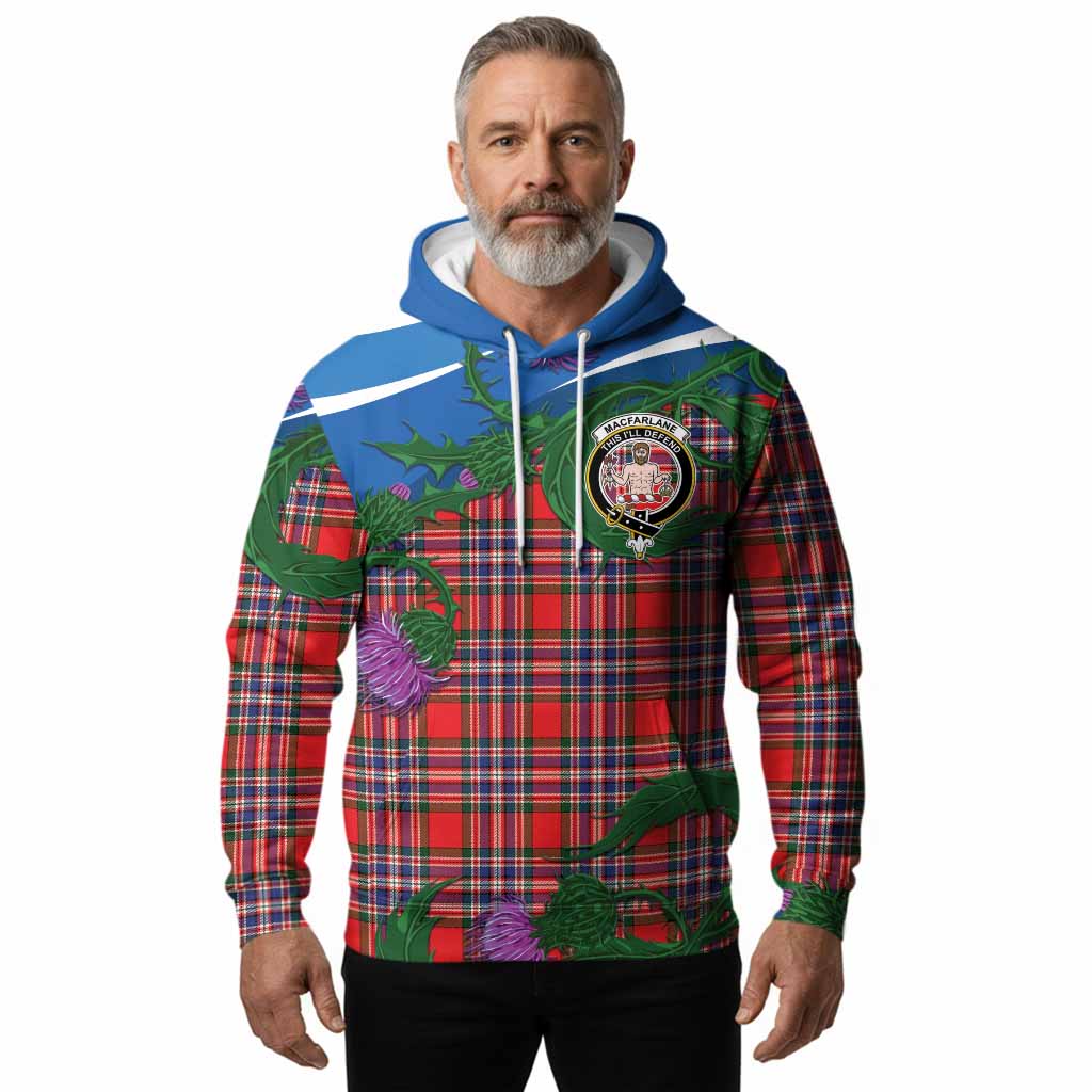 MacFarlane (McFarlane) Tartan Family Crest Hoodie Thistle in Minimalism