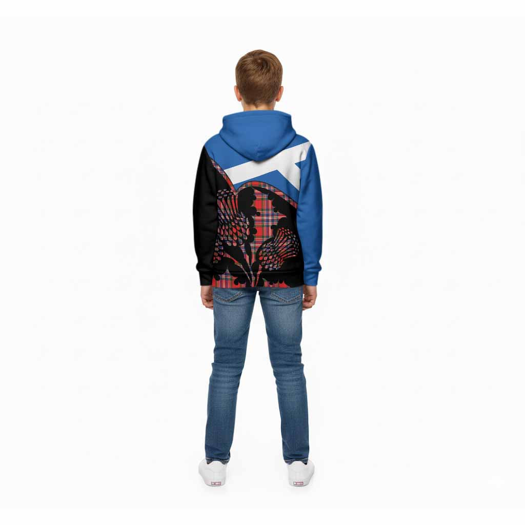 MacFarlane (McFarlane) Tartan Family Crest Kid Hoodie Scotland Thistle Floral Flag Style